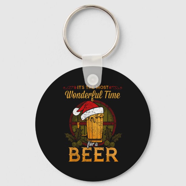 Chaveiro Funny Beer Christmas Shirt Holiday Most Wonderful  (Frente)