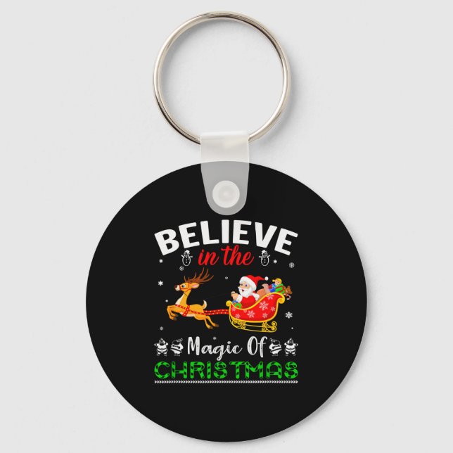 Chaveiro Funny Believe In The Magic Of Christmas  (Frente)