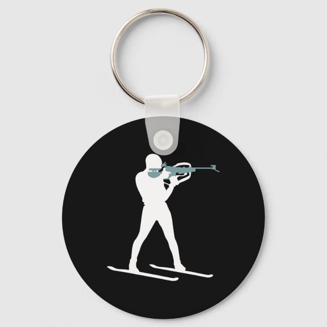 Chaveiro Funny Biathlon Biathlete Saping Skiting Target Sp (Frente)
