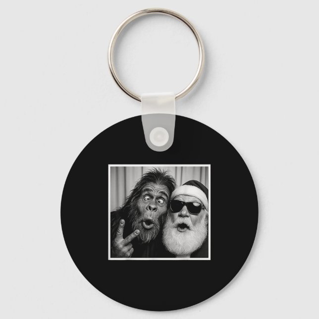 Chaveiro Funny Bigfoot Photobooth With Santa Christmas Xmas (Frente)