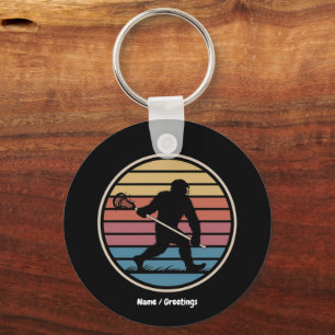 Chaveiro Funny Bigfoot Sasquatch Lacrosse Vintage Sunset