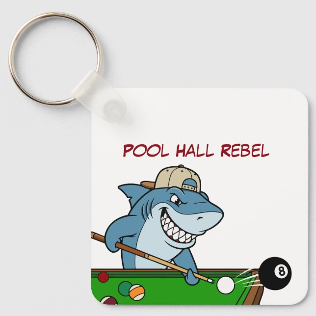 Chaveiro Funny Billiards Shark Pool Hall Rebel Keychains (Frente)