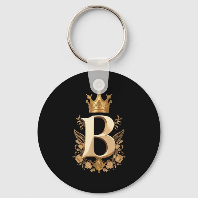 Chaveiro Funny Birthday Queen B - Letter B And Crown (bee)  (Frente)