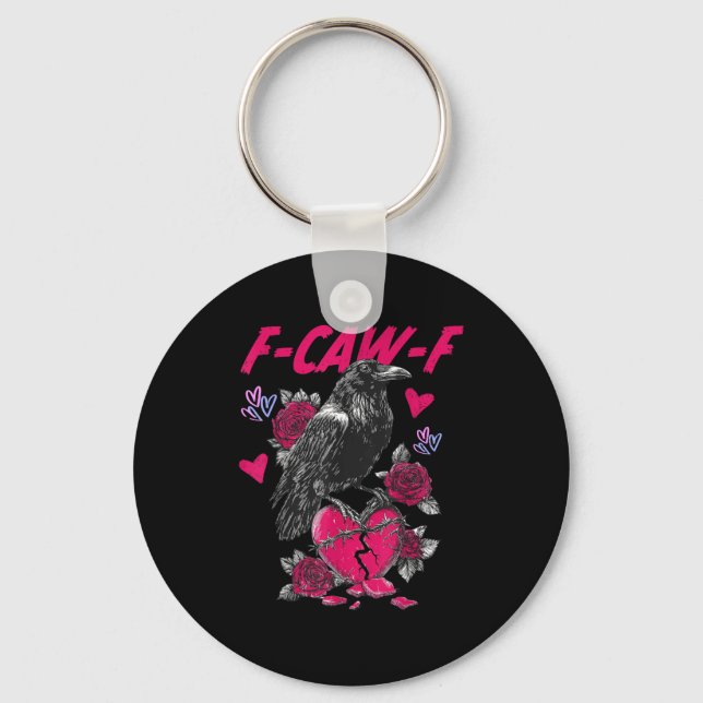 Chaveiro Funny Black Bird F-caw-f Anti Valentines Day Singl (Frente)