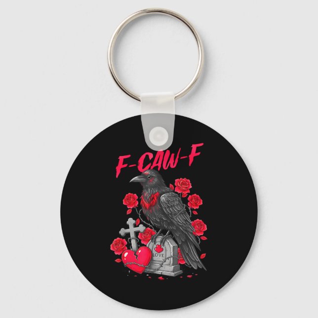 Chaveiro Funny Black Bird F-caw-f Anti Valentines Day Singl (Frente)