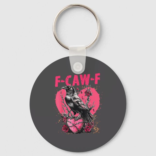 Chaveiro Funny Black Bird F-caw-f Anti Valentines Day Singl (Frente)