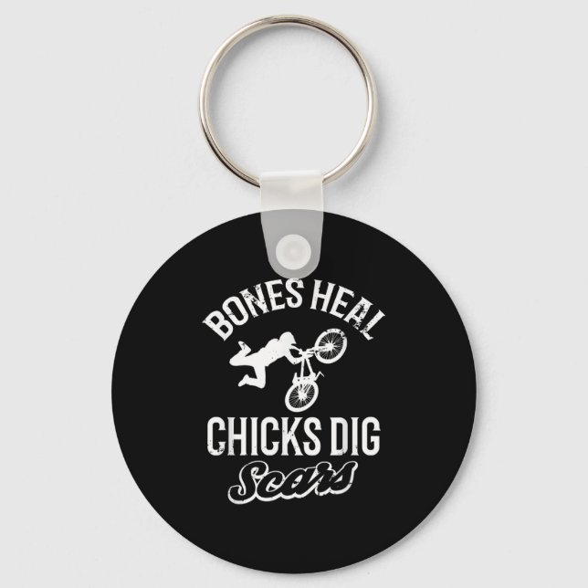 Chaveiro Funny Bones Heal Chicks Dig S Bmx Biking  (Frente)