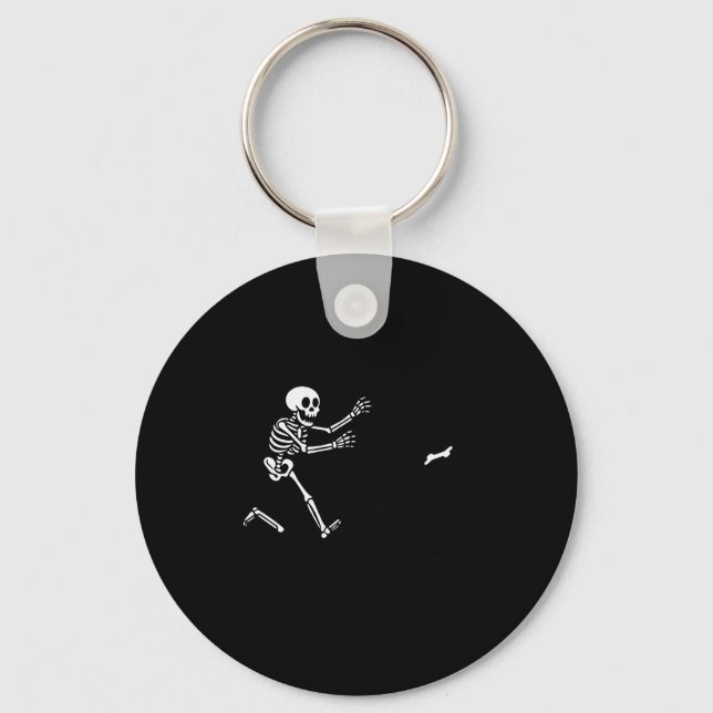 Chaveiro Funny Border Collie Running Skeleton Halloween  (Frente)
