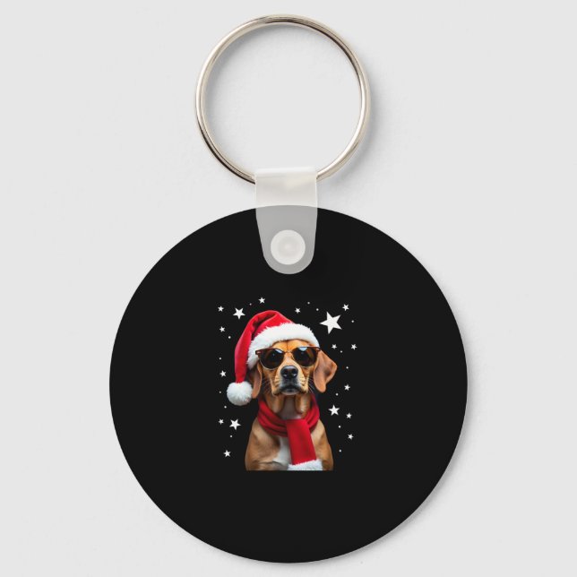 Chaveiro Funny Boxer Dog Christmas Lights Xmas Outfit Pajam (Frente)
