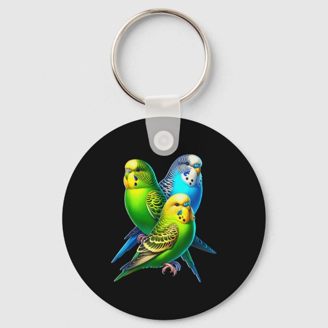 Chaveiro Funny Budgie Budgerigar Design  (Frente)