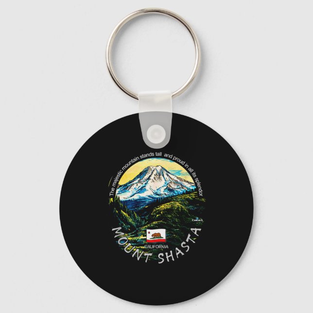 Chaveiro Funny California's Majestic Mount Shasta Hiking Mo (Frente)