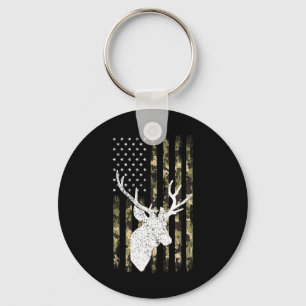 Chaveiro Funny Camouflage Usa Flag Whitetail Buck Deer Hunt
