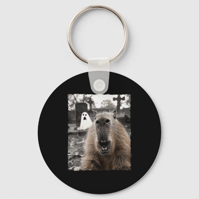 Chaveiro Funny Capybara Halloween Costume  (Frente)