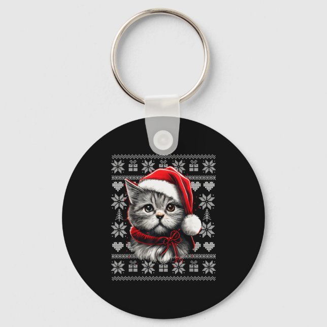 Chaveiro Funny Cat Christmas Shirts Men Women Cats Lover Ug (Frente)