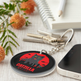 Chaveiro Funny Cat Japanese Themed Catzilla Monster