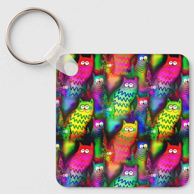 Chaveiro Funny Cats Pattern-54578 (Frente)