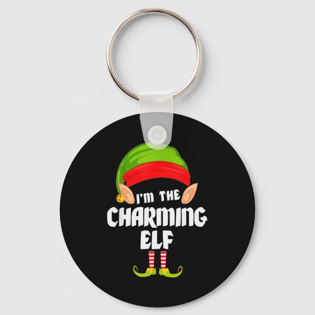 Chaveiro Funny Charming Elf Matching Family Group Pj Christ (Frente)