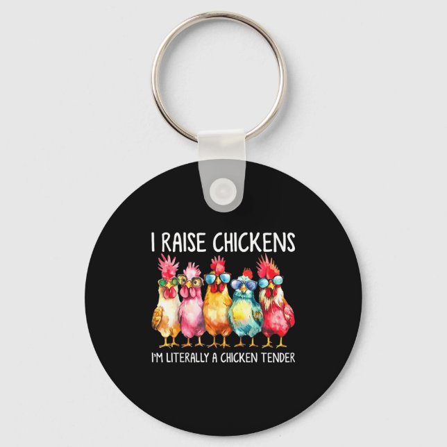 Chaveiro Funny Chicken Farmer Gift – I Raise Chickens Humor (Frente)