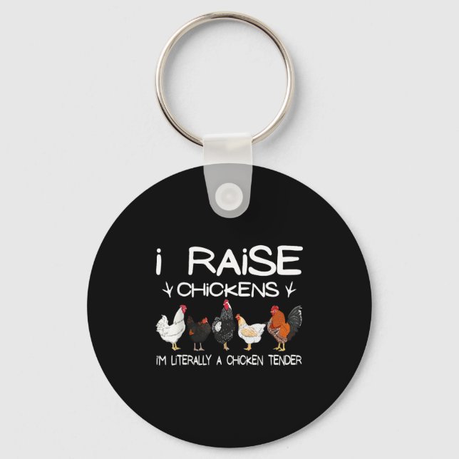 Chaveiro Funny Chicken Lover Gift – I Raise Chickens Farm Q (Frente)