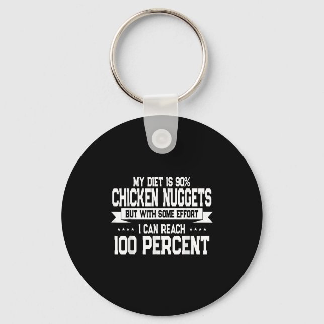 Chaveiro Funny Chicken Nugget Lover Quote New Years Resolut (Frente)