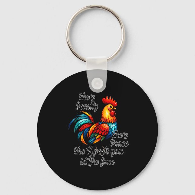 Chaveiro Funny Chicken Quote  (Frente)