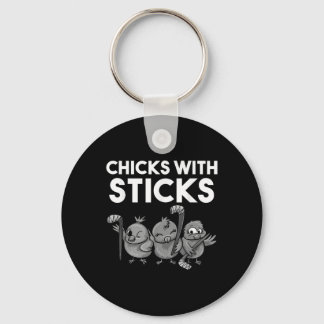 Chaveiro Funny Chicks With Sticks Hockey Girls Women Gift T