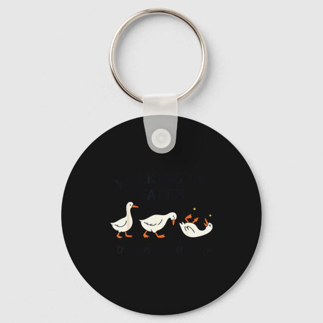 Chaveiro Funny Christian – Walking By Faith Tripng Constant (Frente)