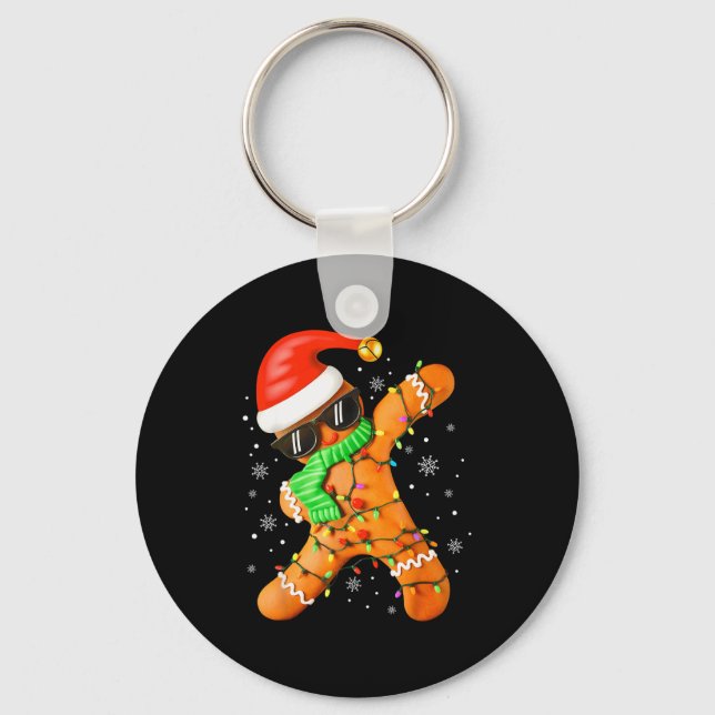 Chaveiro Funny Christmas Boys Kids Dabbing Gingerbread Xmas (Frente)