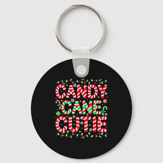 Chaveiro Funny Christmas Candy Cane Lover Crew Xmas Candy C (Frente)