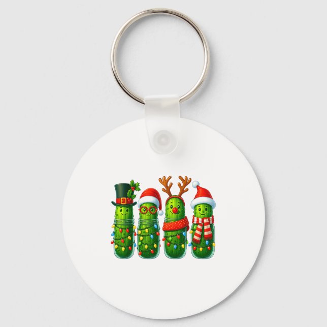 Chaveiro Funny Christmas Ckles With Santa Hats And Lights  (Frente)
