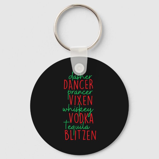 Chaveiro Funny Christmas Dasher Dancer Prancer Vixen Whiske (Frente)