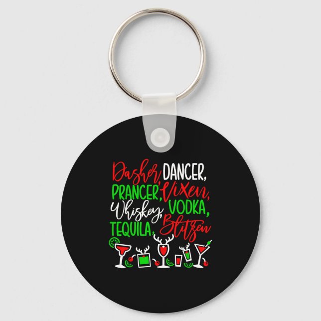 Chaveiro Funny Christmas Dasher Dancer Prancer Vixen Whiske (Frente)