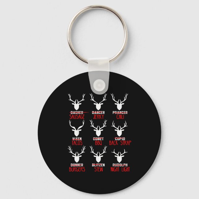 Chaveiro Funny Christmas Deer Hunters All Of Santa's Reinde (Frente)