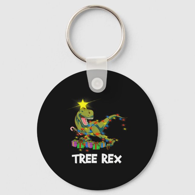 Chaveiro Funny Christmas Dinosaur Tree Rex Men Women Kids G (Frente)