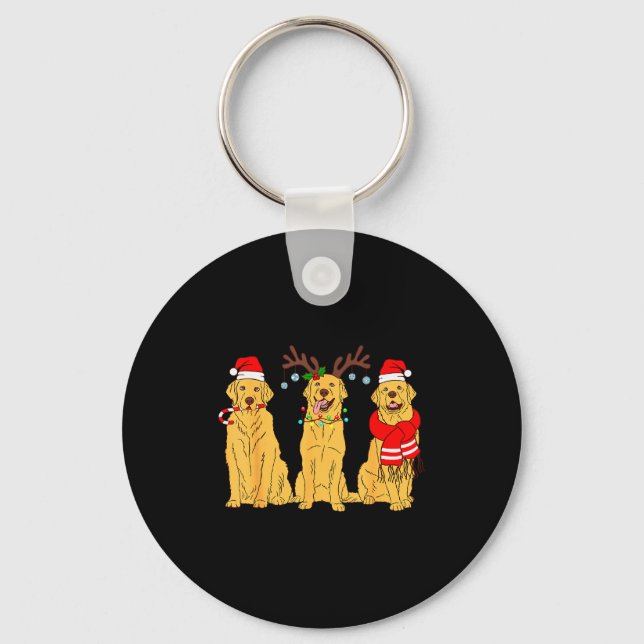 Chaveiro Funny Christmas Dogs Design Dog Christmas Wearing  (Frente)