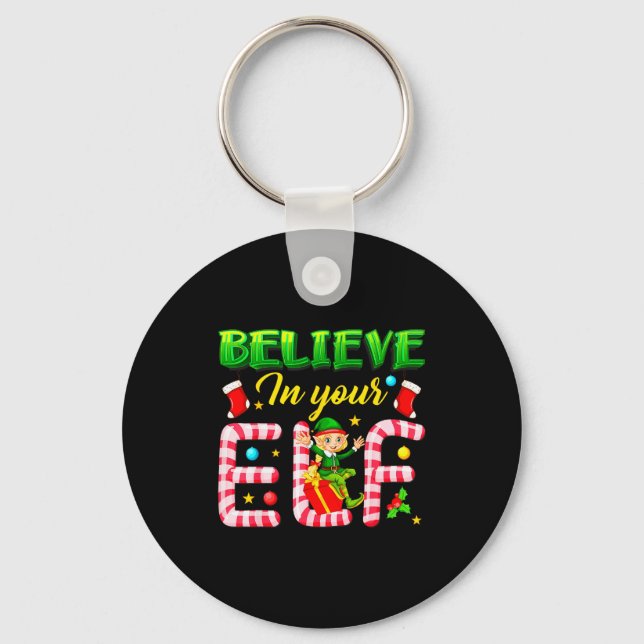 Chaveiro Funny Christmas Elf Design Believe In Your Elf Men (Frente)
