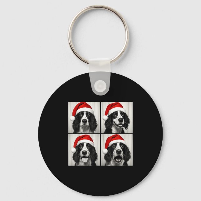 Chaveiro Funny Christmas English Springer Spaniel Santa Pho (Frente)