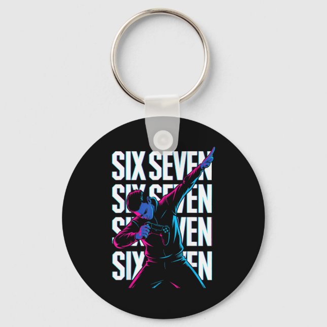 Chaveiro Funny Christmas Gamer Dabbing Xmas Dab Six Seven 6 (Frente)