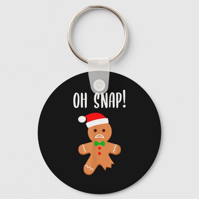 Chaveiro Funny Christmas Gingerbread Man Oh Snap Outfit Paj (Frente)