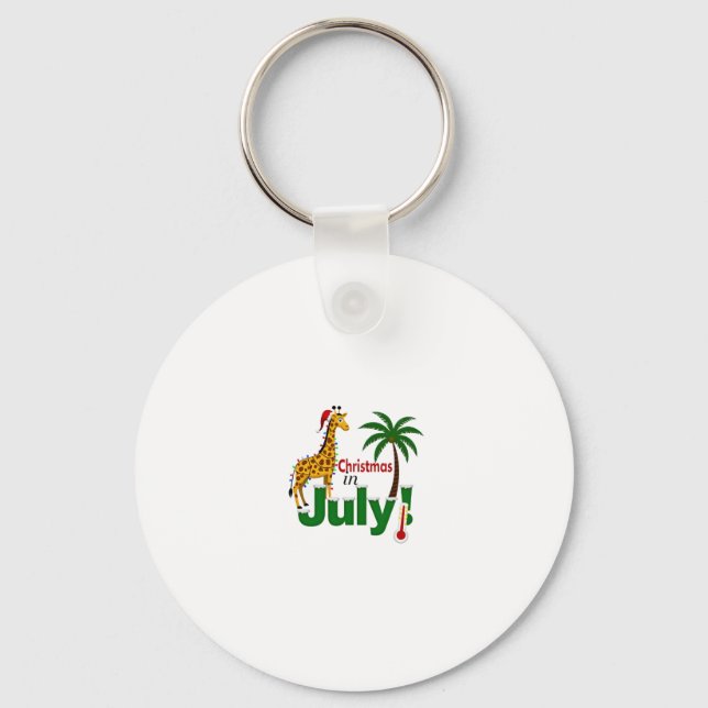Chaveiro Funny Christmas in July Shirt Santa Giraffe Palm T (Frente)