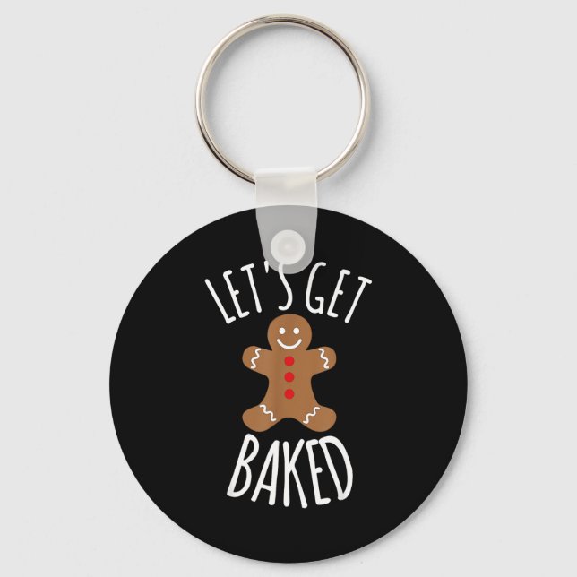 Chaveiro Funny Christmas Let's Get Baked Cookie Silly Gift  (Frente)