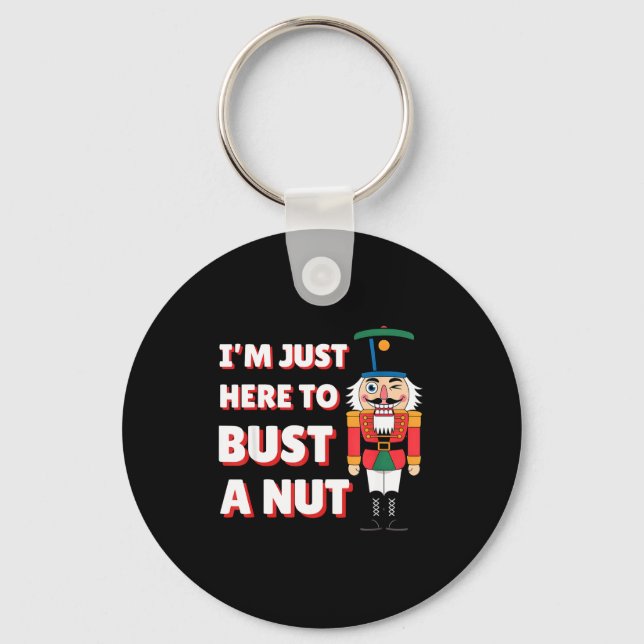 Chaveiro Funny Christmas Nutcracker- Bust A Nut Funny Mens  (Frente)