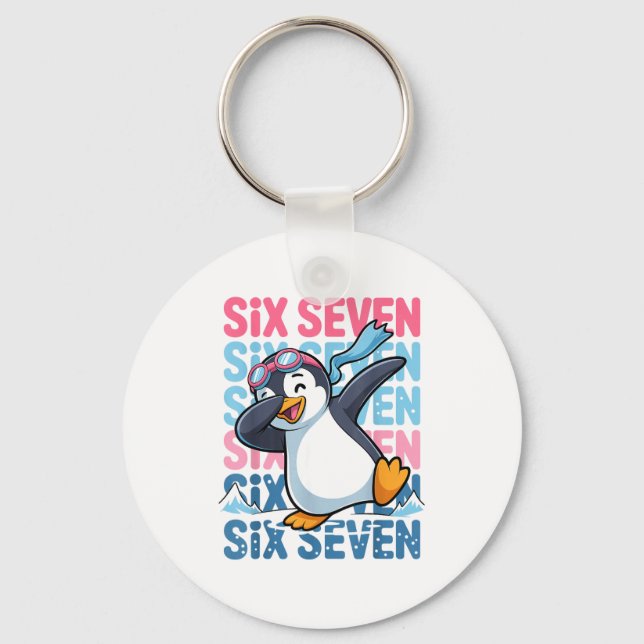 Chaveiro Funny Christmas Penguin Dabbing Xmas Dab Six Seven (Frente)