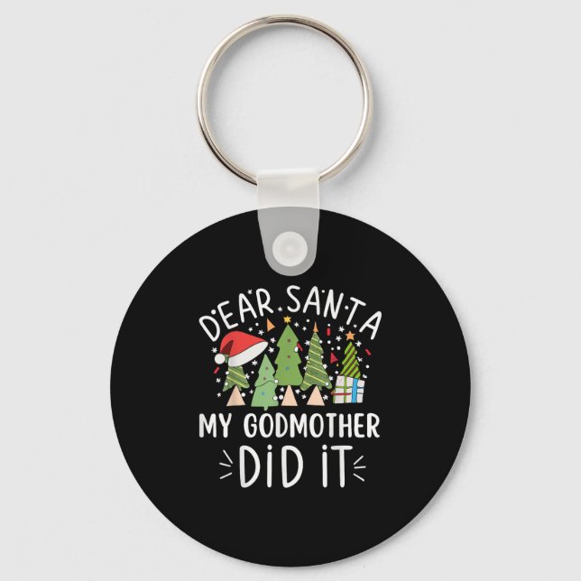 Chaveiro Funny Christmas Quote Sayings Dear Santa My Godmot (Frente)