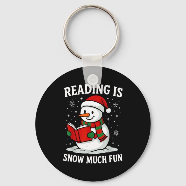 Chaveiro Funny Christmas Reading Is Snow Much Snowman Book  (Frente)