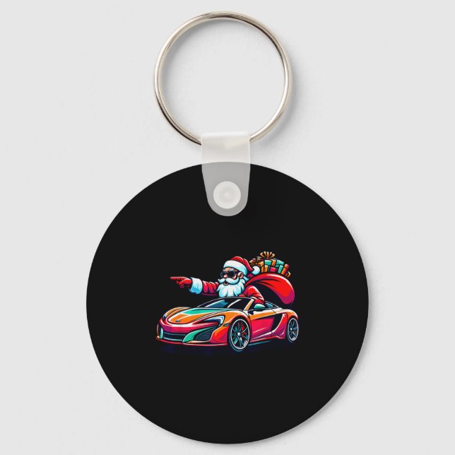 Chaveiro Funny Christmas Santa Claus Driving Srt Car Xmas P (Frente)