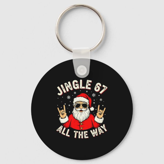 Chaveiro Funny Christmas Six Seven Santa Rock N' Roll Hands (Frente)