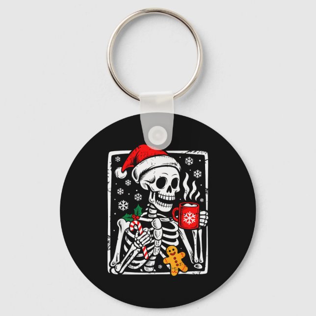 Chaveiro Funny Christmas Skeleton Hot Chocolate Xmas Men Wo (Frente)