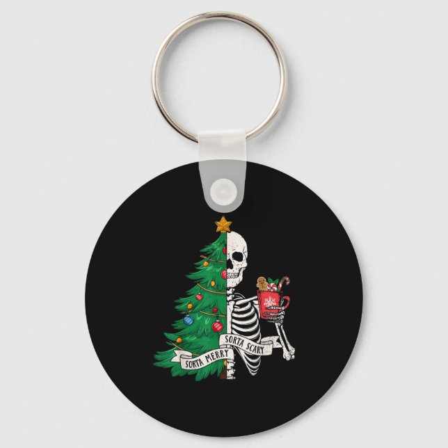 Chaveiro Funny Christmas Sorta Merry Sorta Y Skeleton Xmas  (Frente)