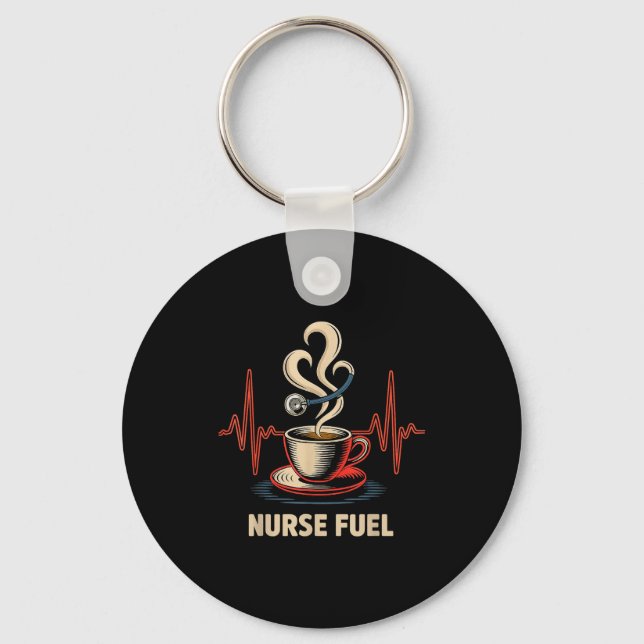 Chaveiro Funny Coffee Nurse Ekg Nurses Energy Caffeine Love (Frente)